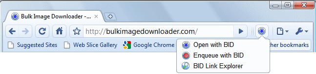 BID Chrome Extension toolbar